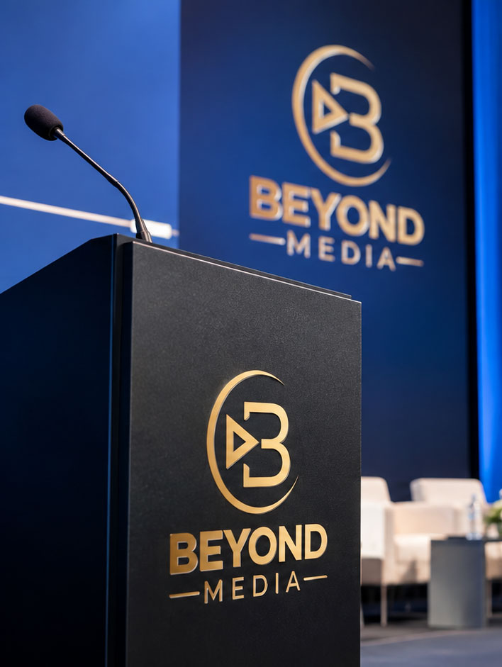 Beyond Media conference stage in Tripoli